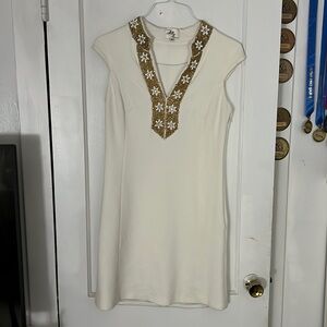 Milly of New York White Beaded Cocktail Dress
